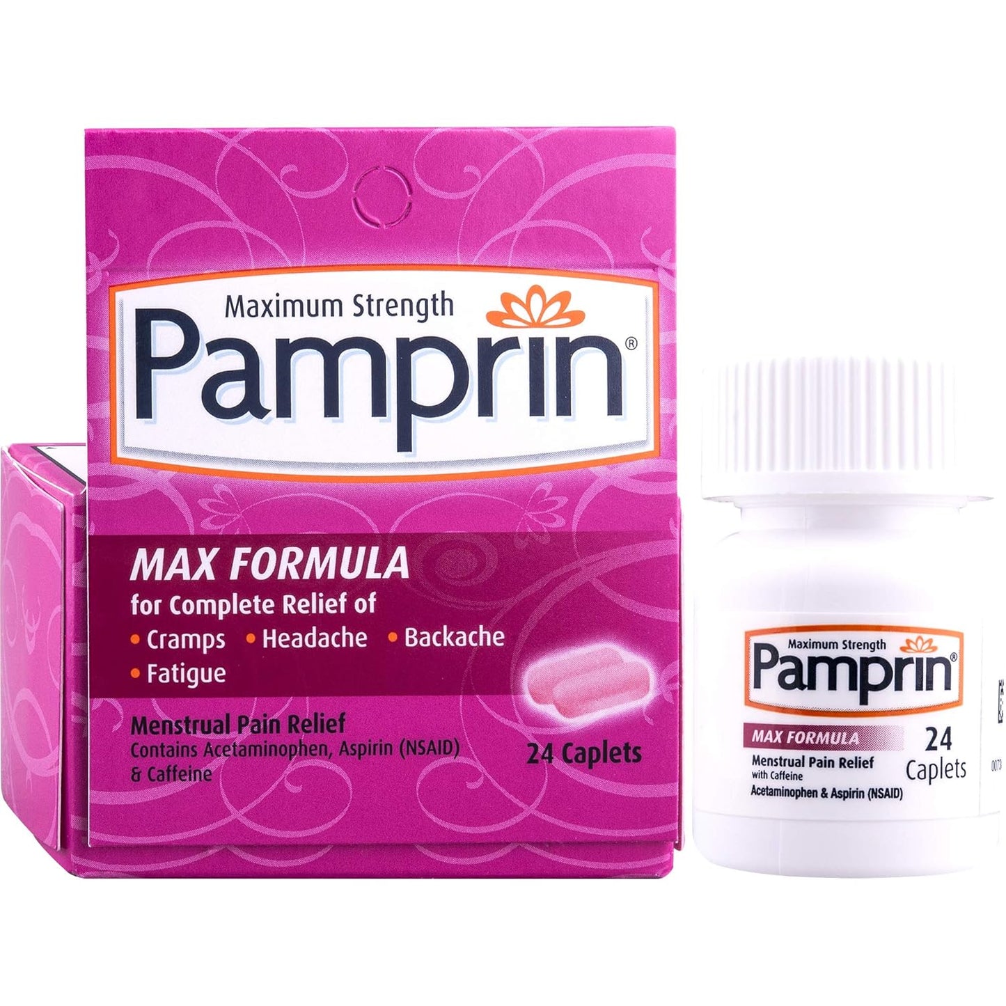 Pamprin Max Menstrual Pain Relief, Maximum Strength, Caplets, 24 ct.