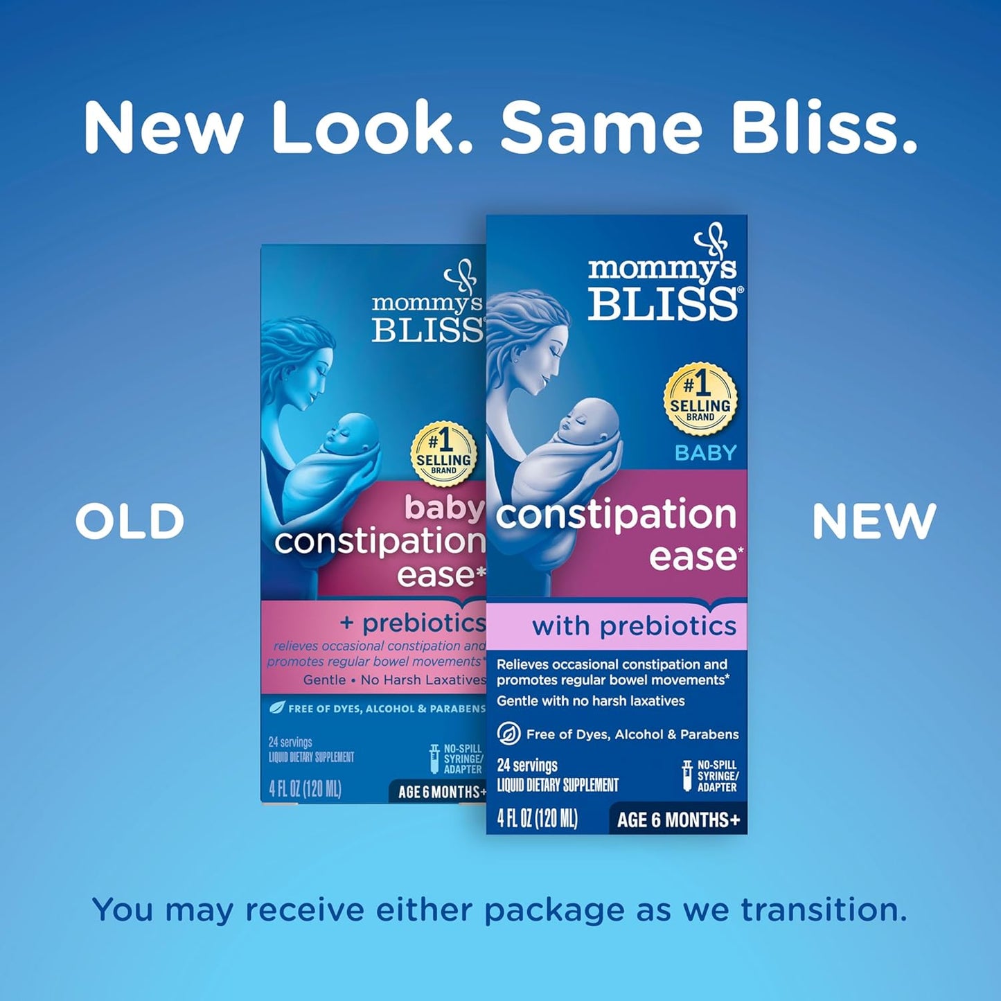 Mommy's Bliss Constipation Ease + Prebiotics, Relieves Occasional Constipation, Gentle & Safe, No Harsh Laxatives, 4 Fl Oz Bottle (Pack of 1)
