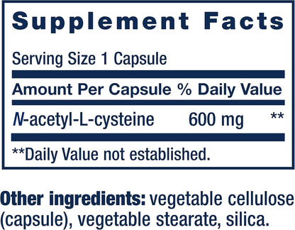 Life Extension N-Acetyl-L-Cysteine (NAC), NAC 600 mg, 60 Capsules