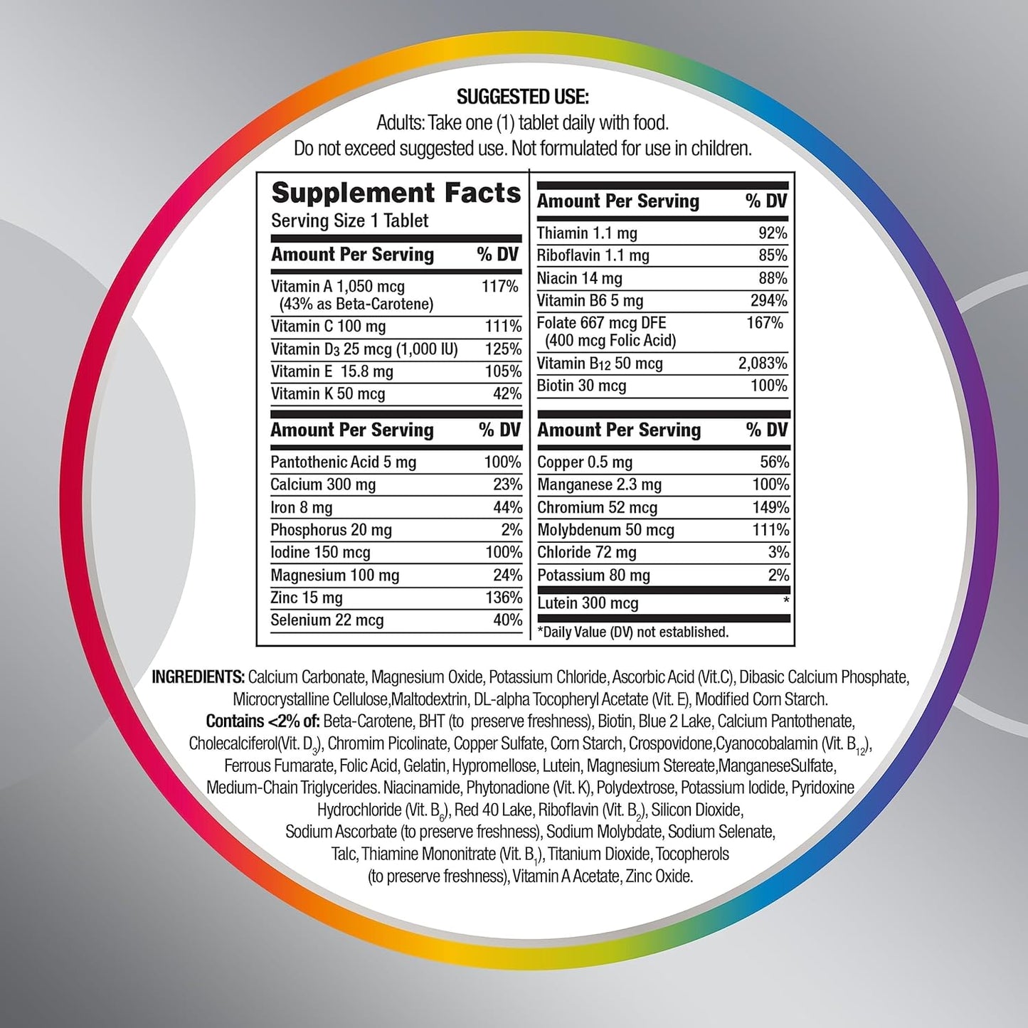 Centrum Silver Women's Multivitamin for Women 50 Plus, Multivitamin/Multimineral Supplement with Vitamin D3, B Vitamins, Calcium and Antioxidants