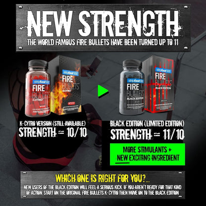Stripfast5000 Fire Bullets Max Strength Black Edition for Women & Men - Keto Friendly - 30 Days Supply