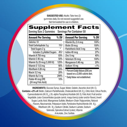 Centrum MultiGummies Gummy Multivitamin for Men, Multivitamin/Multimineral Supplement with Selenium, Antioxidants and Vitamin D3, Assorted Fruit Flavor - 170 Count