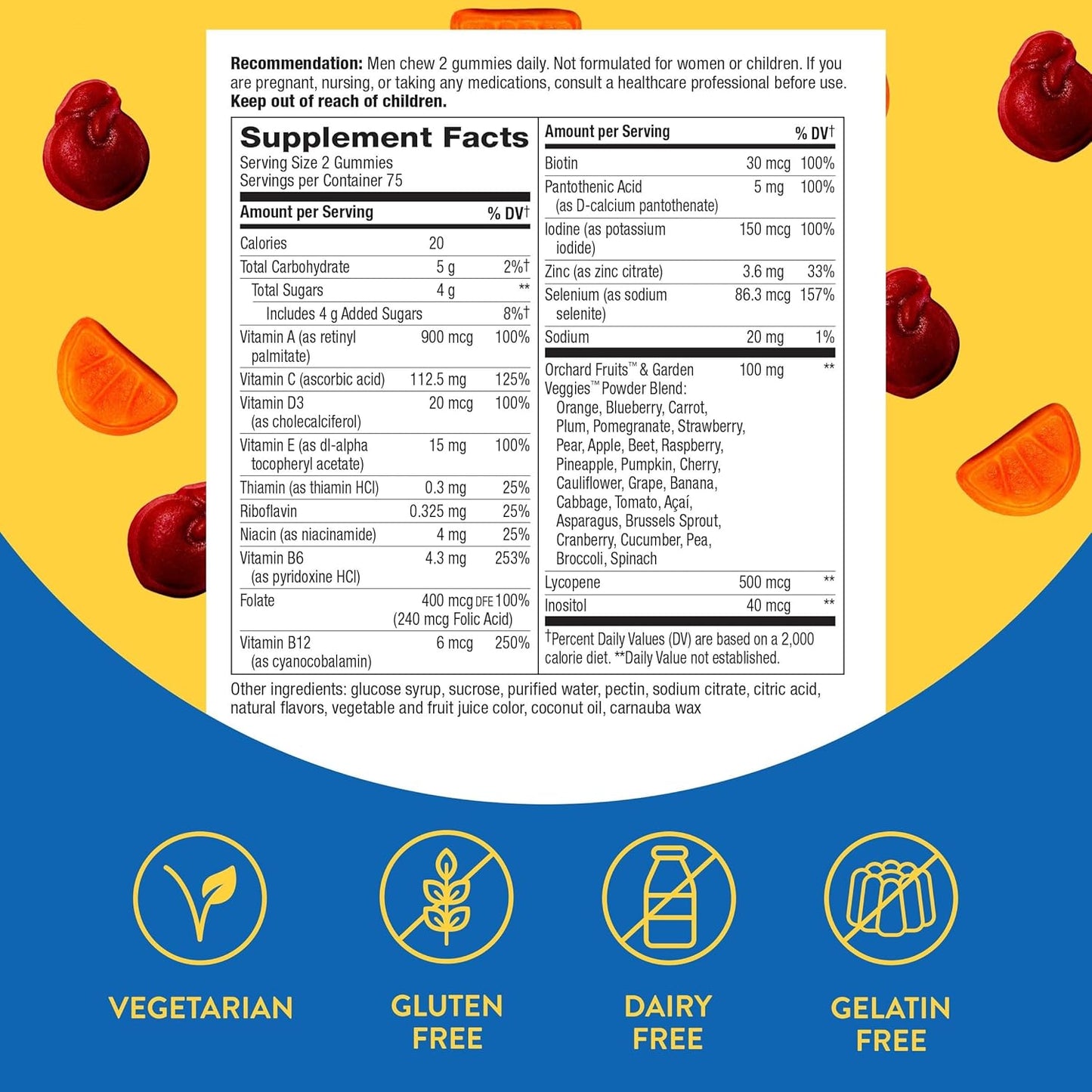 Nature’s Way Alive! Men’s Gummy Multivitamins, High Potency Formula, Supports Whole Body Wellness,* Fruit Flavored, 150 Gummies