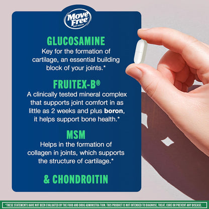 SCHIFF Advanced Glucosamine Chondroitin MSM Joint Support Supplement, Supports Mobility Comfort Strength Flexibility & Bone - 120 Tablets (40 servings)*