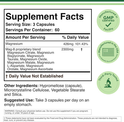 Double Wood Magnesium Complex 2300 mg, 180 Capsules