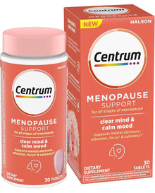 Centrum Clear Mind and Calm Mood Menopause Support Tablets, with Clinically Studied enXtra, 30 Count Centrum