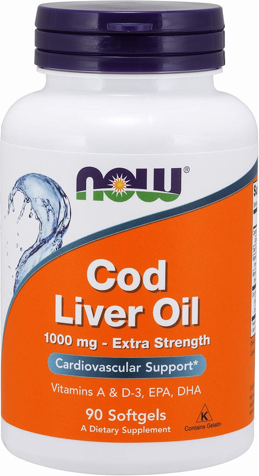 Now Foods Cod Liver Oil Soft Gels, 1000 mg, 90 Count