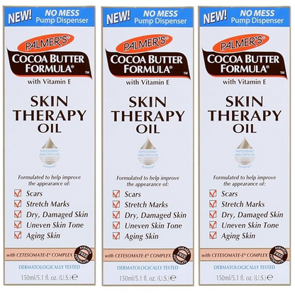 Palmer's Cocoa Butter Formula Skin Therapy Moisturizing Body Oil for Scars & Stretch Marks, Deep Body Moisturizer for Dry, Damaged Skin or Uneven Skin Tone, Skincare Oil with Vitamin E, 5.1 Ounces