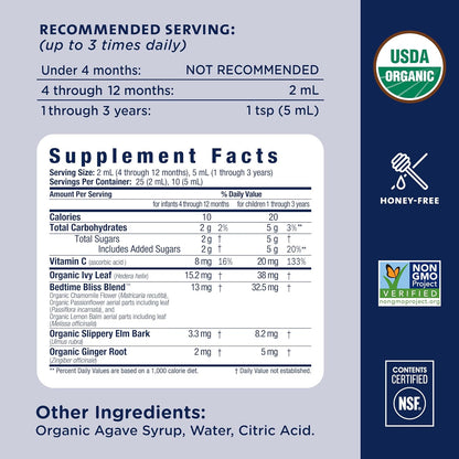 Mommy's Bliss Organic Baby Cough Syrup & Mucus Night Time, 1.67 fl oz