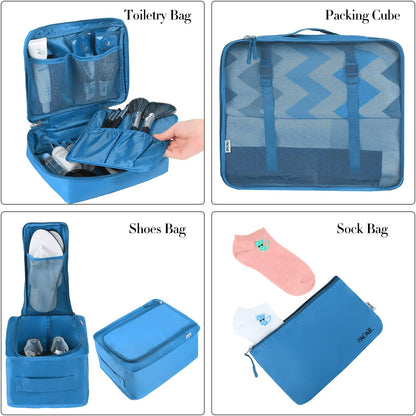 BAGAIL 8 Set Packing Cubes Luggage Packing Organizers for Travel Accessories