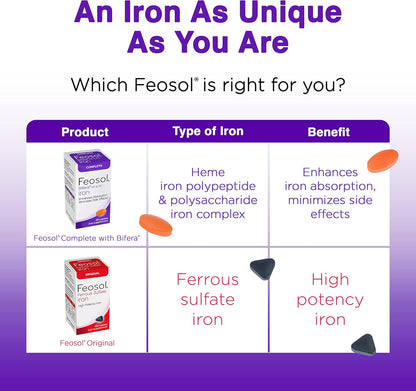 Feosol Complete Dual Iron, 30 Count