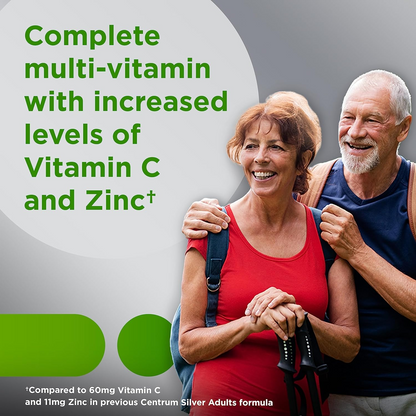 Centrum Silver Multivitamin for Adults 50+, Gluten Free, Non-GMO, Supports Memory and Cognition