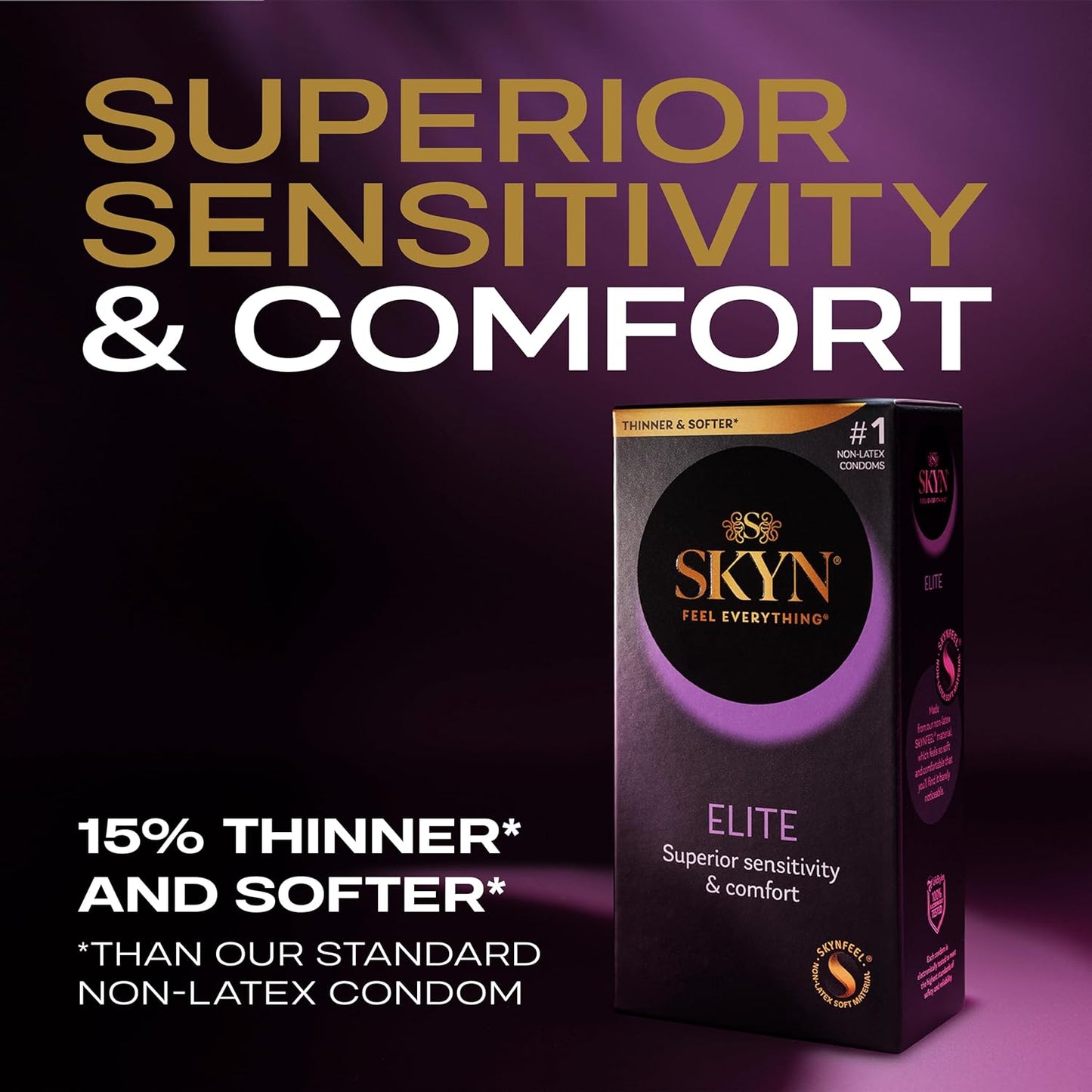 SKYN Elite, 10 Count, Ultra-Thin, Lubricated Latex-Free Condoms