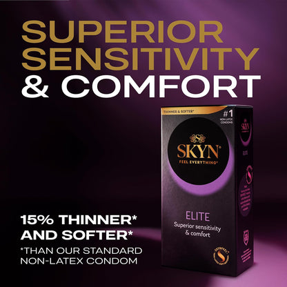 SKYN Elite, 10 Count, Ultra-Thin, Lubricated Latex-Free Condoms