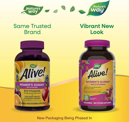 Nature’s Way Alive! Women’s Gummy Multivitamins, Vitamins & Minerals, 130 Gummies