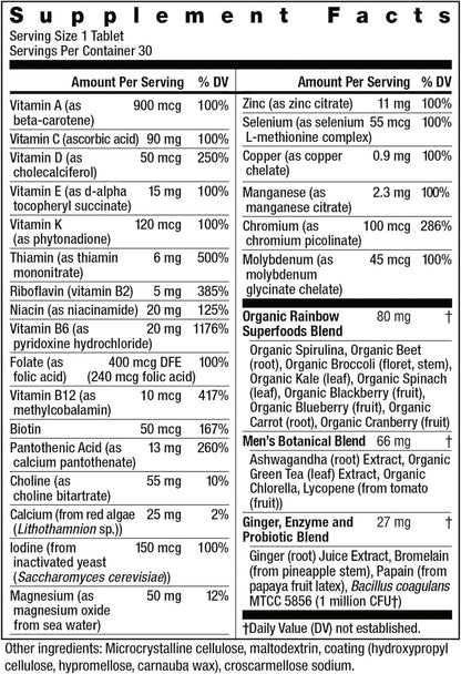 Rainbow Light Multivitamin for Men, Vitamin C, D & Zinc, Probiotics,Provides High Potency Immune Support, 90 Tablets