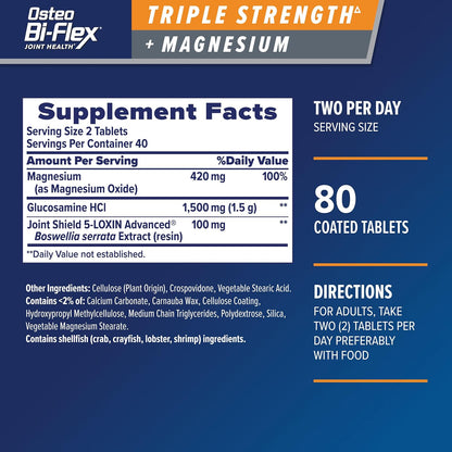 Osteo Bi-Flex Triple Strength + Magnesium, 80 Tablets