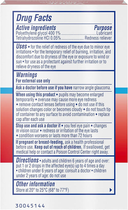 Visine Red Eye Hydrating Comfort Redness Relief Lubricating Eye Drops, 0.28 fl. oz