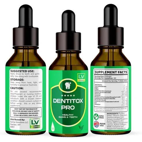 Dentitox Pro - Dentitox Pro Drops for Teeth and Gums, Dentitox Max, Dentitox Drops for 90 Days. Trimedix