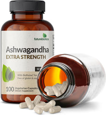 Futurebiotics Ashwagandha Extra Strength Stress & Mood Support with BioPerine - Non GMO Formula, 100 Vegetarian Capsules Futurebiotics