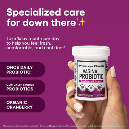 Physician's CHOICE Vaginal Probiotics (6 billion CFU) for Women - 30 capsules
