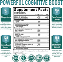 Purely Optimal Brain Supplement for Memory and Focus - Nootropic Support with Lion’s Mane, Alpha-GPC, Ginko Biloba, & Bacopa Monnieri - 60 Capsules Vitamins Depots