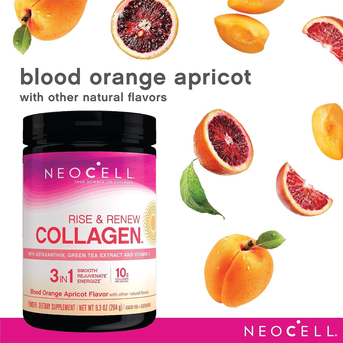 NeoCell Powder Astaxanthin, Vitamin C & Green Tea Rejuvenate & Energize Skin 1 & 3.