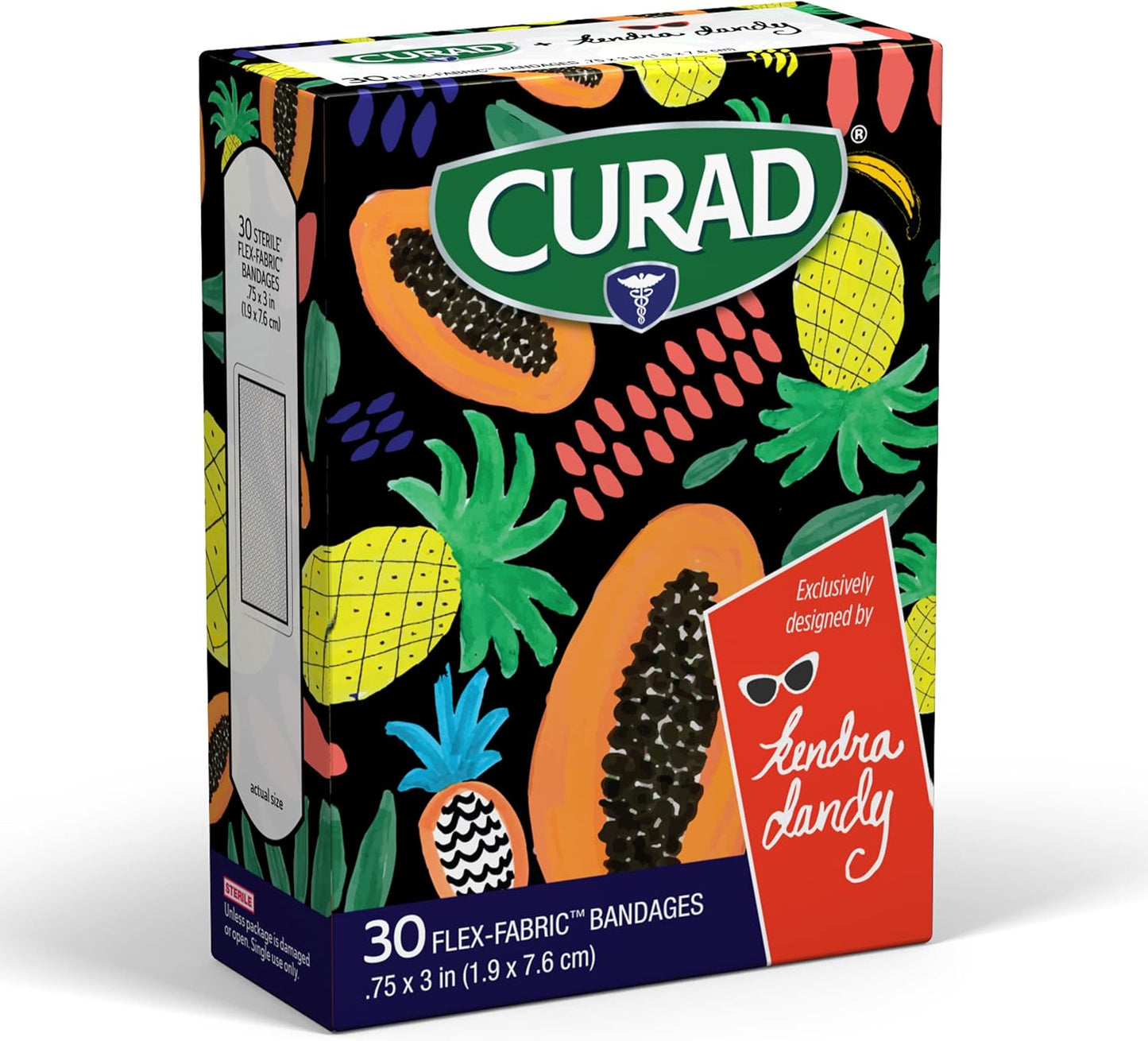 Curad Kendra Dandy Designer Adhesive Fabric Bandages 30 Count Boxes