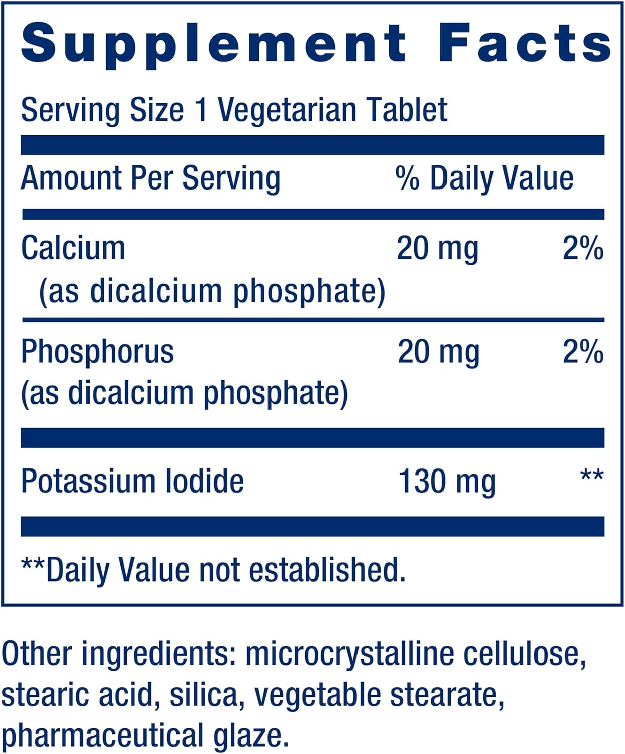 Life Extension Potassium Iodide 130mg 14 Tablets