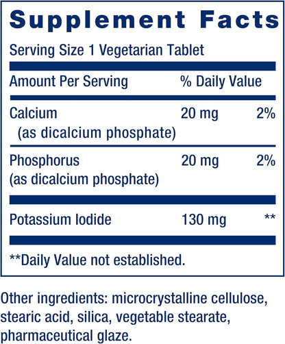 Life Extension Potassium Iodide 130mg 14 Tablets
