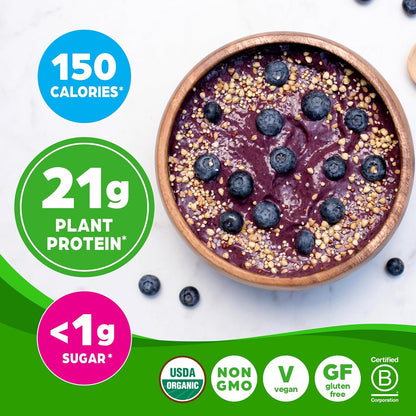 Orgain Organic Vegan Protein Powder, Vanilla Bean - 21g of Plant Based Protein, Low Net Carbs, Gluten Free, Lactose Free, No Sugar Added, Soy Free, Kosher, Non-GMO, 2.03 Lb