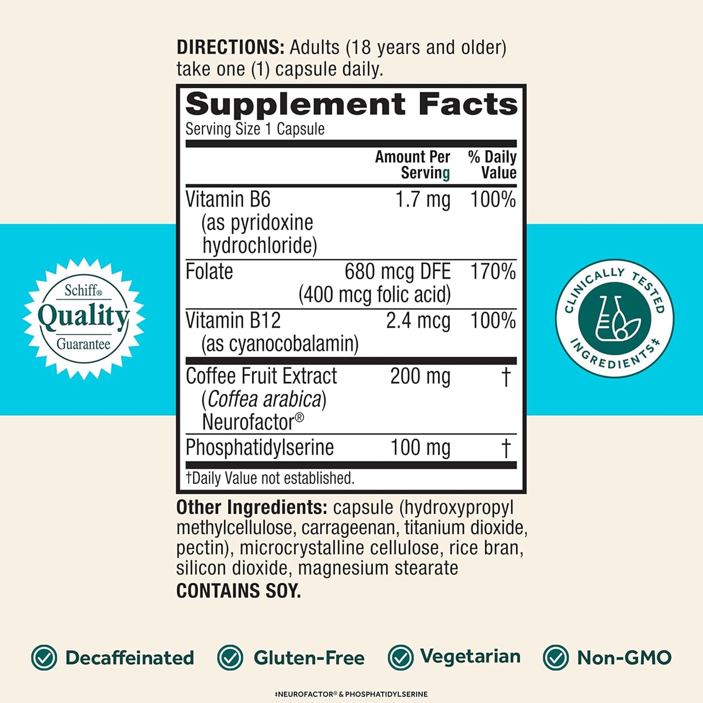 NEURIVA Plus Vegetarian Brain Supplement For Memory, Focus & Concentration + Cognitive Function, Vitamins B6 & B12 and Clinically Tested Nootropics Phosphatidylserine and Neurofactor, 30ct Capsules