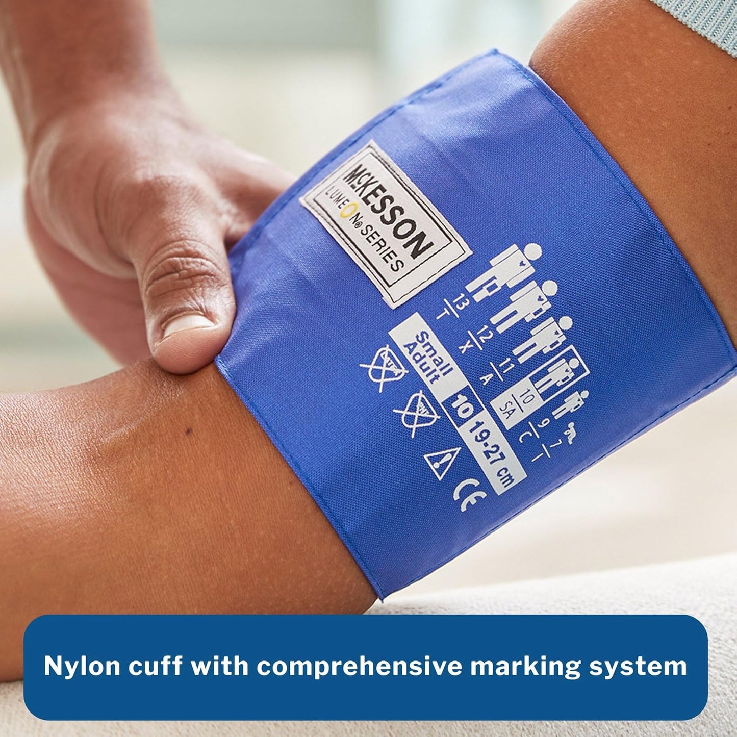 McKesson LUMEON Professional Aneroid Sphygmomanometer, Blood Pressure with Cuff, Pocket Size, Royal Blue, Adult Small, 1 Count