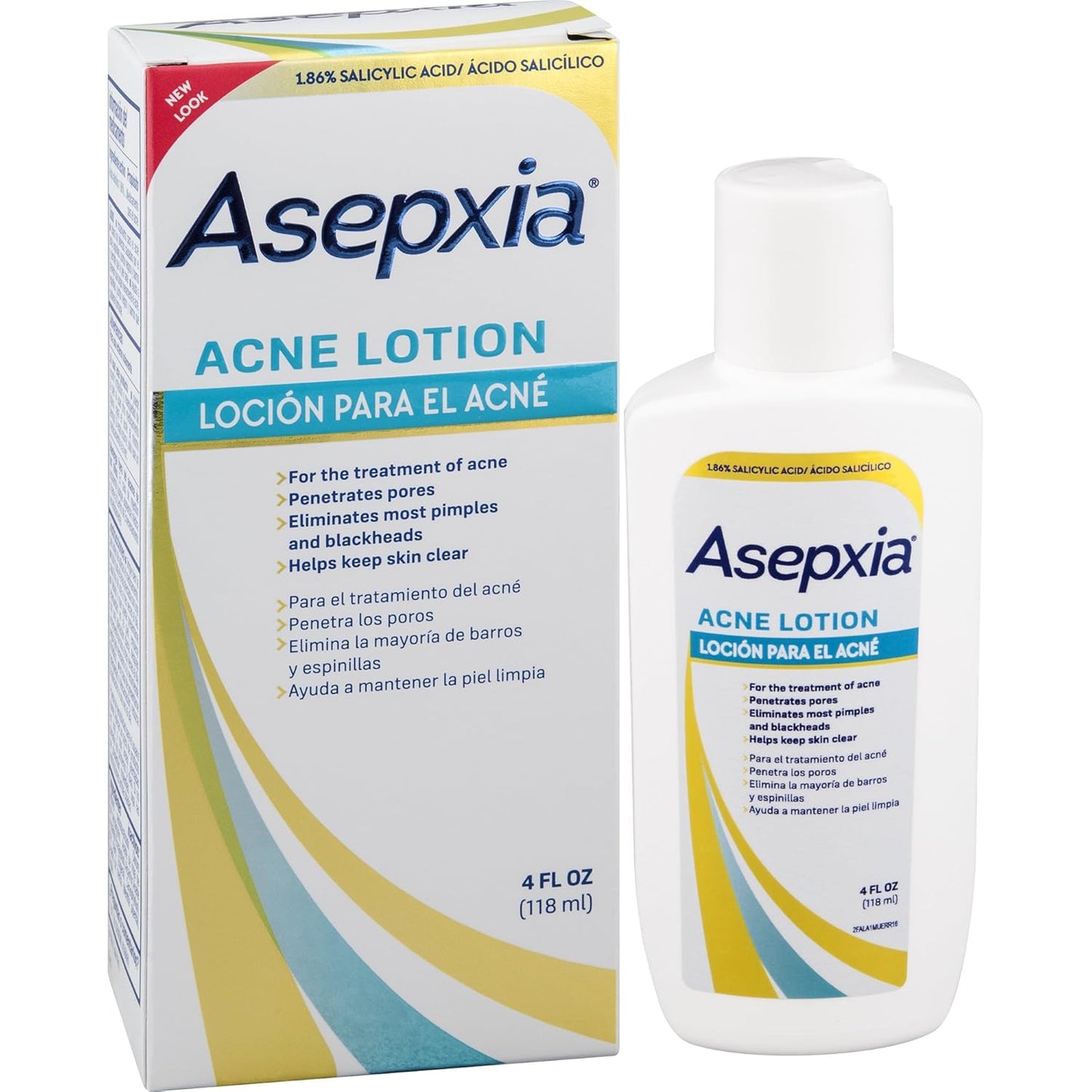 Asepxia Acne Lotion with Salicylic Acid, Pimples and Blackheads, 4 fl oz