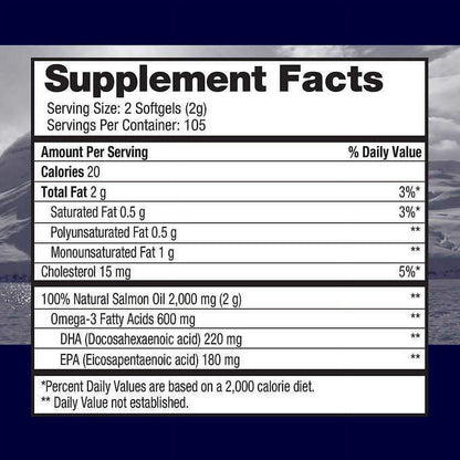 Omega Wild Salmon Oil 1000 mg., 210 Softgels