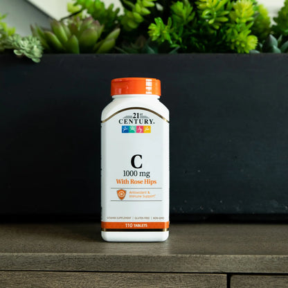 21st Century Natural C 1000 with Rose HIPS Caplets, 110 Count