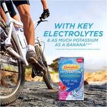Emergen-C Hydration+ Sports Drink Mix With Vitamin C (18 Count, Raspberry Flavor), Electrolyte Replenishment, 0.33 Ounce Powder Packets Emergen-C