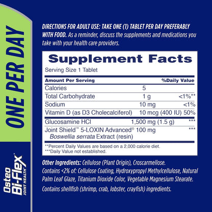 Osteo Bi-Flex One Per Day, Glucosamine Joint Health Supplement with Vitamin D, Coated Tablets, 60 Count