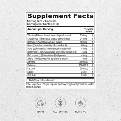 Vitanica Pregnancy Prep, Reproductive System Support, Vegan, 60 Capsules