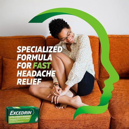 Excedrin Extra Strength Caplets for Headache Pain Relief, 250mg Acetaminophen, Aspirin 250mg, Caffeine 65mg, 24 Count