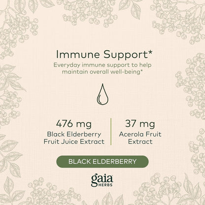 Gaia Herbs Black Elderberry (Sambucus Nigra) Syrup-Immune Support Supplement- Formula-5.4 Fl Oz (32-Day Supply)