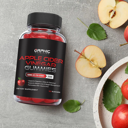 ORPHIC NUTRITION Apple Cider Vinegar Gummies - 1000mg -Formulated to Support Weight Loss Efforts, Normal Energy Levels & Gut Health* - Supports Digestion, Detox & Cleansing* - ACV Gummies W/VIT B12, Beetroot 60 Count ORPHIC NUTRITION