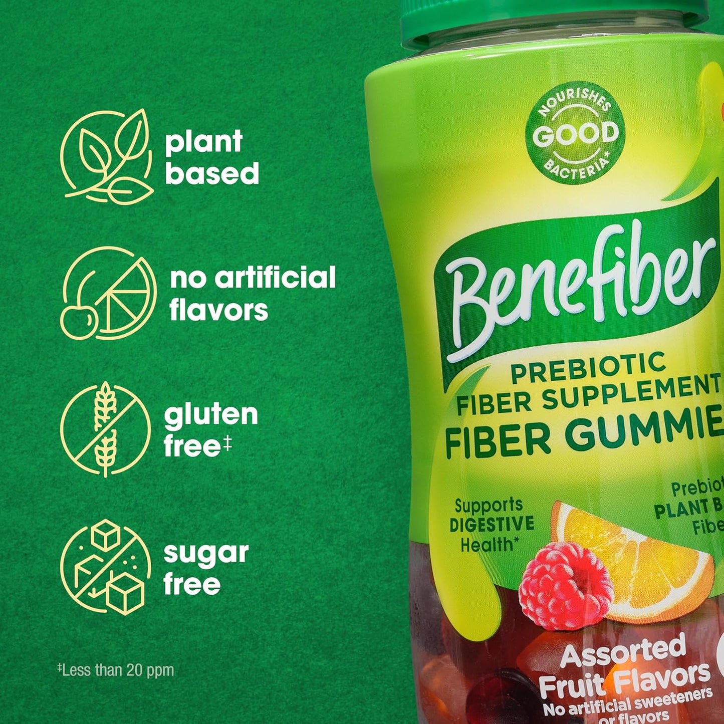 Benefiber Fiber Supplement Gummies for Digestive Health, Assorted Fruit Flavor - 81 Count