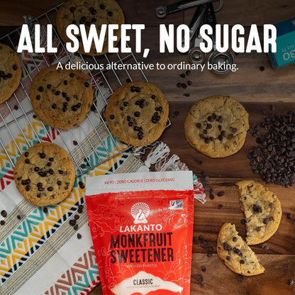 Lakanto Classic Monk Fruit Sweetener with Erythritol - White Sugar Substitute, Zero Calorie, Keto Diet Friendly, Zero Net Carbs, Baking, Extract, Sugar