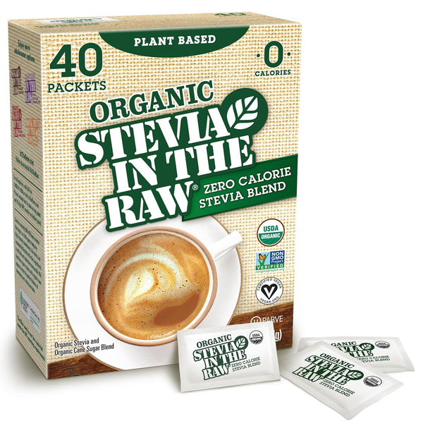 Stevia In The Raw Organic Stevia Sweetener Packets, 40 Ct, Zero Calorie Stevia Sugar Substitute Packets stevia in the Raw