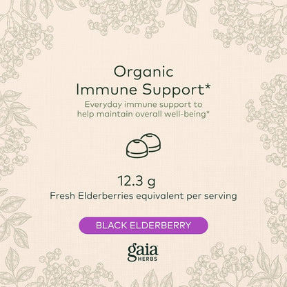 Gaia Herbs Black Elderberry (Sambucus Nigra)for Immune System Support - 40 Gummies