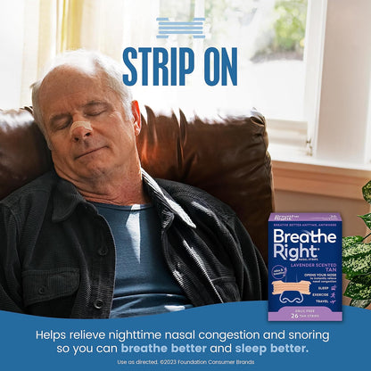 Breathe Right Nasal Strips Lavender Scent Extra Strength Tan Nasal Strips - 26 ct