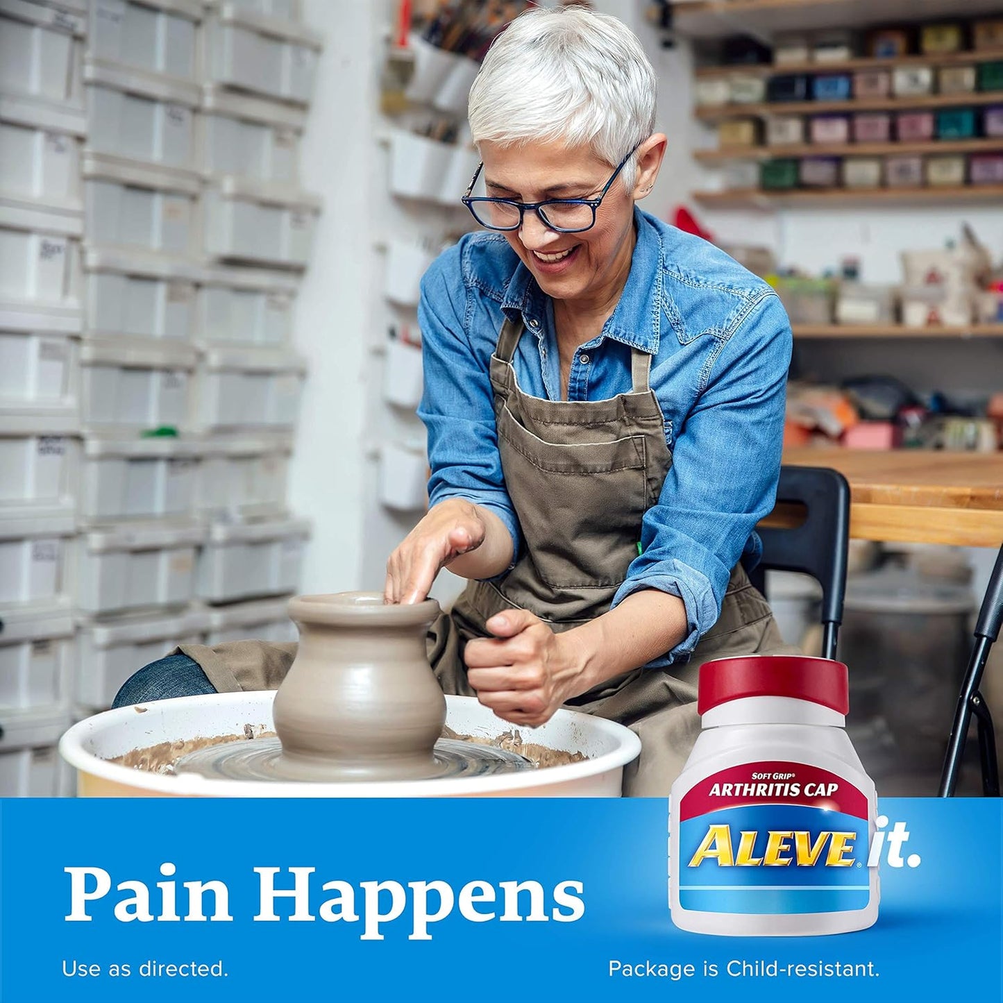 Aleve Soft Grip Arthritis Cap Pain Reliever/Fever Reducer Naproxen Sodium Caplets, 220 mg, 24 ct