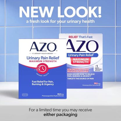 AZO Urinary Pain Relief Maximum Strength, 99.5mg, 24 Tablets