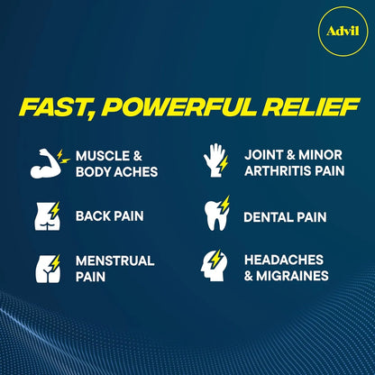 Advil Dual Action Pain Relievers Coated Caplets, 125 mg Ibuprofen and 250 mg Acetaminophen, 18 Count